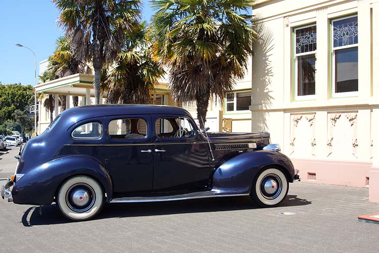 Our car for the morning! Parked outside the National Tabacco Building